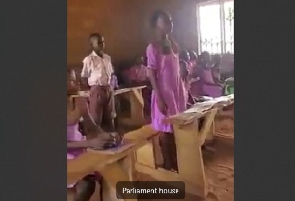 Some of the pupils actively engaged in the mock parliament in Nankpanduri