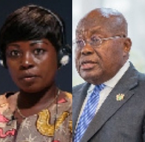 Lawyer Barbara Serwaa Asamoah (left), President Nana Addo Dankwa Akufo-Addo (right)