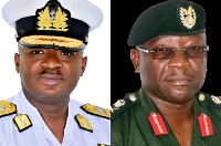 Chief of Army Staff is Major General Thomas Oppong Peprah and CDC Vice Admiral Seth Amoama (left)