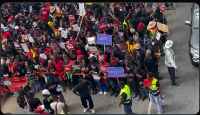 Some protestors during the three-day demontration