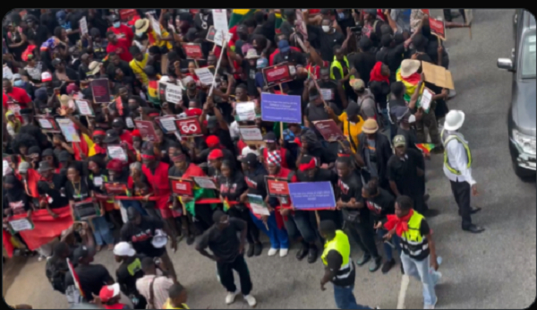 Some protestors during the three-day demontration