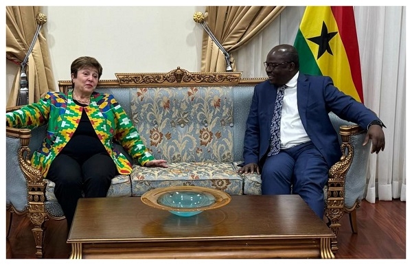 Kristalina Georgieva with the BoG Governor, Dr. Ernest Addison