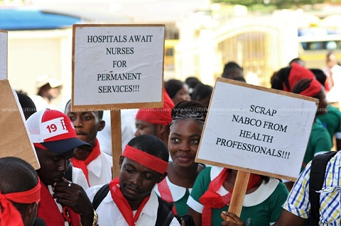The nurses want want government to employ them as paid nurses and exempt them from NABCO