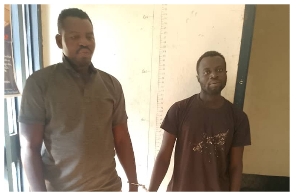 A photo of the two individuals who have been jailed 10 years