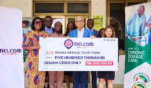 The donation was presented during a visit by Melcom's Group Managing Director