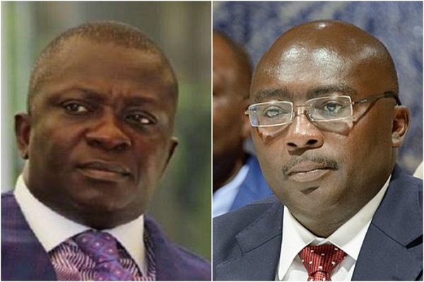 Acheampong (L) claims that the tribe to which Bawumia (R) belongs played a role in the NPP's defeat