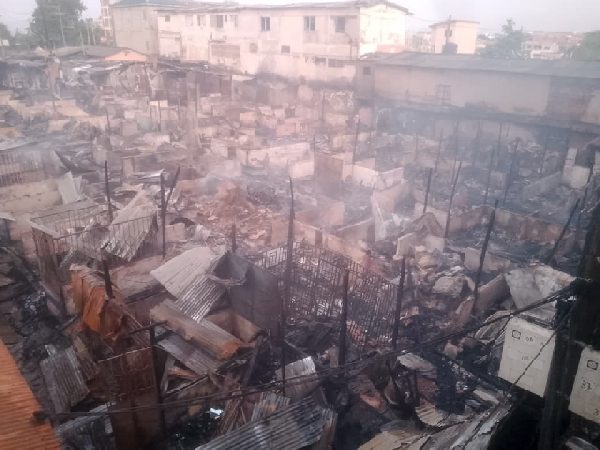 The aftermath of the Dansoman Market fire incident of Wednesday, November 26, 2025
