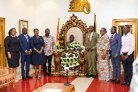 SIGA management in a group photo with the Asantehene, Otumfuo Osei Tutu II