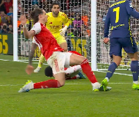 Riccardo Calafiori tackled Antoine Griezmann in the box