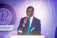 CWG Founder, Austin Okere delivering a speech at CWG Ghana's 20th anniversary launch