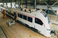 A photo of the train in an assembly plant
