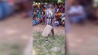 Student suspended a brick on the mouth of a bottle during school cultural day