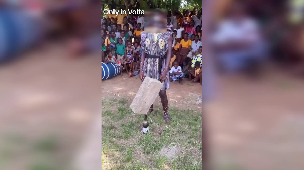 Student suspended a brick on the mouth of a bottle during school cultural day