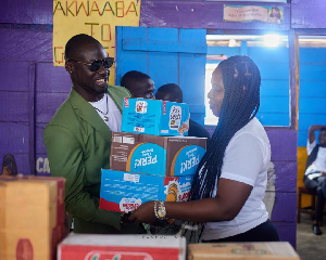 The Foundation presented bags of rice, stationery, gallons of cooking oil and more to the school