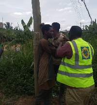 The men as they tried to stop the ECG officials from doing their work