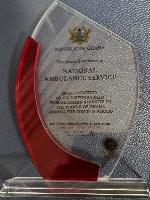 Plaque received by the National Ambulance Service