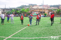 Dr Grace Ayensu-Dankwa performing the ceremonial kick-off