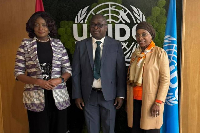 Matilda Alomatu Osei-Agyemang (L), Seidu Issifu (M), and Fatou Haidara (R) at the meeting