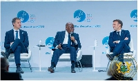 President Akufo-Addo (middle) making his submissions