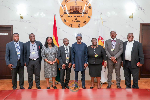 Speaker of Parliament, Alban Bagbin [5th from left], others in a group photograph