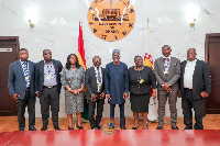 Speaker of Parliament, Alban Bagbin [5th from left], others in a group photograph
