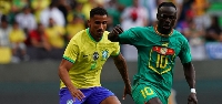 Senegal forward, Sadio Mane in action against Brazil