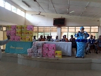 Mama Agbaledzokpui II addressing the issue of drug abuse among the students