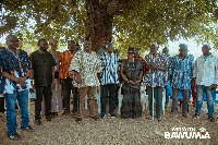 Dr Bawumia (in white and black smock with shades) has been endorsed by the Dombo family