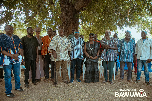 Dr Bawumia (in white and black smock with shades) has been endorsed by the Dombo family