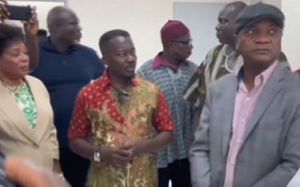 Hearts of Oak board members inspecting the newly built club house