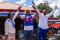 Ama Sey, former NPP MP for Akwatia campaigning for Dr. Bawumia