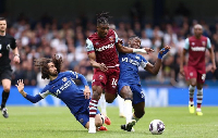 Mohammed Kudus in action against Chelsea