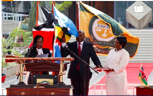 Kithure Kindiki took his oath as Kenya's new deputy president in the capital, Nairobi