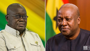 President Akufo-Addoent (L), former President Mahama (R)