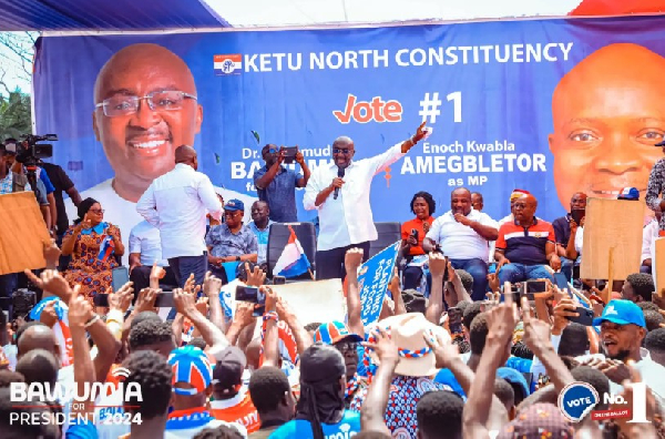 Dr Mahamudu Bawumia’s speaking at a rally