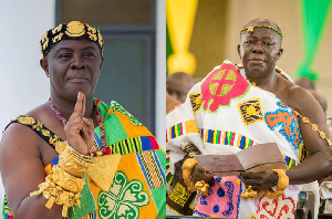 Osagyefo Oseadeeyo Agyemang Badu II (L) and Asantehene, Otumfuo Osei Tutu II