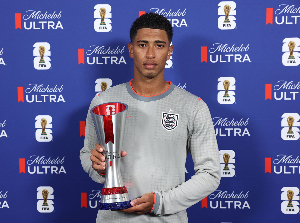 Jude Bellingham was presented Player of the Match award after the Three Lions' 0-0 draw with Ghana