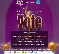 Artwork for steps to vote for nominees of 2023 GhanaWeb Excellence Awards