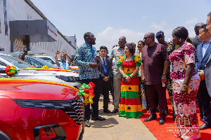 President Mahama at the commissioning of the third phase of the Zonda Tec Ghana Assembly plant