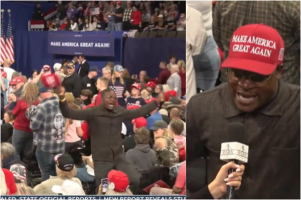Wisdom Atta Kumah at President Donald Trump's rally