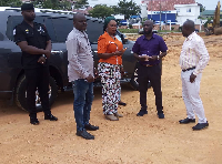 The Eastern Regional Minister, Hon. Rita Akosua Awatey with some officials at the Ramsar site