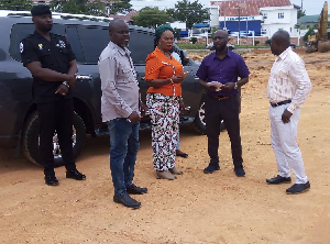 The Eastern Regional Minister, Hon. Rita Akosua Awatey with some officials at the Ramsar site