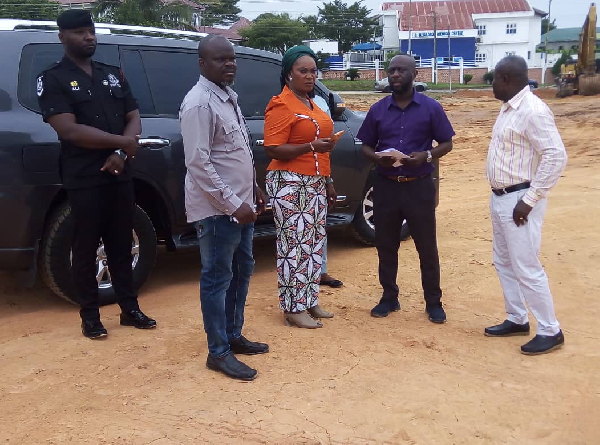 The Eastern Regional Minister, Hon. Rita Akosua Awatey with some officials at the Ramsar site