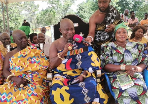 The Akuapem Awhirase Traditional Council addressing the press The Akuapem Awhirase Traditional Council addressing the press