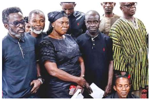 A photo of some relatives of the 44 Ghanaians killed in The Gambia
