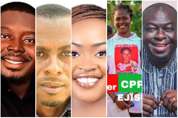 All but one of the faces of the candidates in the Ejisu race