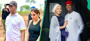 A picture of Ned with Laila Charani (L) and also Ned with Regina Daniels (R)