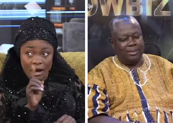 Diana Asamoah (L) clashed with Rev Nana Meshack (R) during a discussion on polygamy