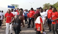 The health walk which started from Ayi Mensah to Peduase Lodge