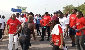 The health walk which started from Ayi Mensah to Peduase Lodge